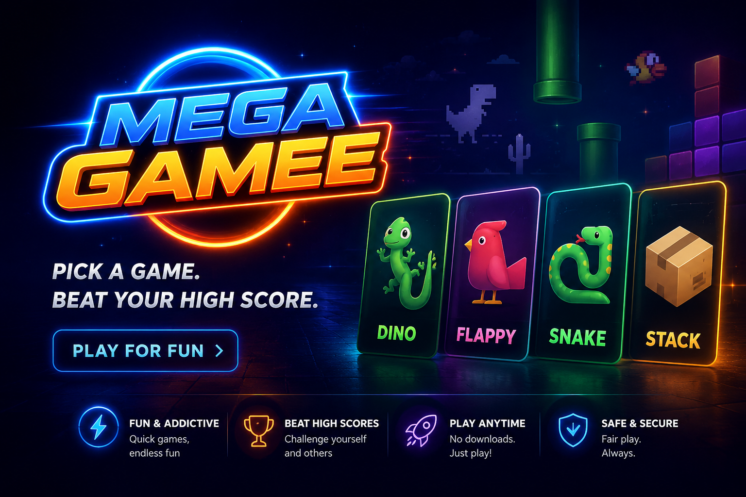 MegaGamee &mdash; pick a game, beat your high score